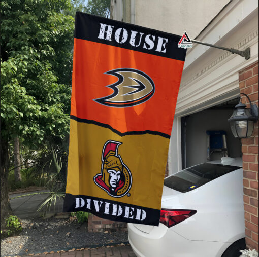 Ducks vs Senators House Divided Flag, NHL House Divided Flag