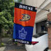 Ducks vs Maple Leafs House Divided Flag, NHL House Divided Flag