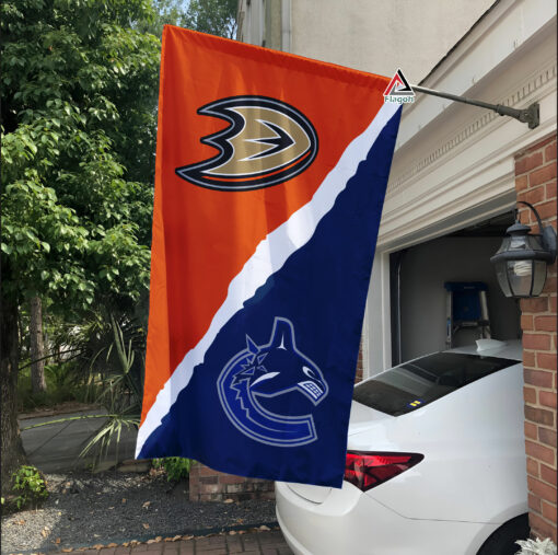 Ducks vs Canucks House Divided Flag, NHL House Divided Flag