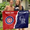 Cubs vs Rockies House Divided Flag, MLB House Divided Flag