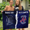 Tigers vs Braves House Divided Flag, MLB House Divided Flag