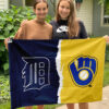 Tigers vs Brewers House Divided Flag, MLB House Divided Flag