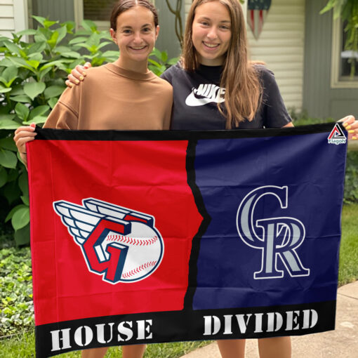 Guardians vs Rockies House Divided Flag, MLB House Divided Flag