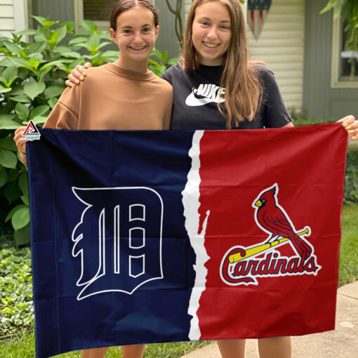 Tigers vs Cardinals House Divided Flag, MLB House Divided Flag