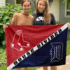 Red Sox vs Tigers House Divided Flag, MLB House Divided Flag