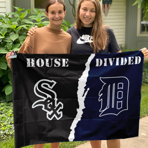 White Sox vs Tigers House Divided Flag, MLB House Divided Flag