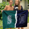 Mariners vs Tigers House Divided Flag, MLB House Divided Flag