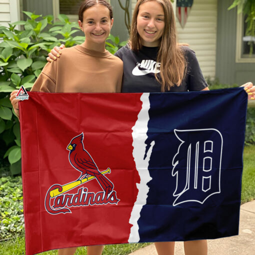 Cardinals vs Tigers House Divided Flag, MLB House Divided Flag