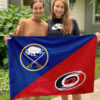 Sabres vs Hurricanes House Divided Flag, NHL House Divided Flag