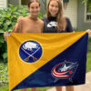 Sabres vs Blue Jackets House Divided Flag, NHL House Divided Flag