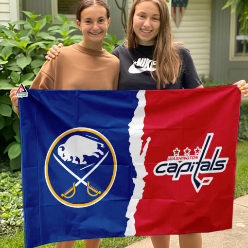 Sabres vs Capitals House Divided Flag, NHL House Divided Flag