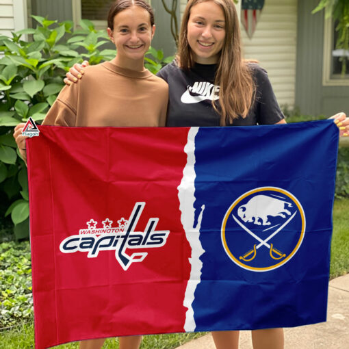 Capitals vs Sabres House Divided Flag, NHL House Divided Flag