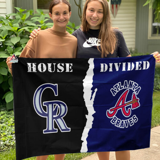 Rockies vs Braves House Divided Flag, MLB House Divided Flag