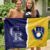 Rockies vs Brewers House Divided Flag, MLB House Divided Flag