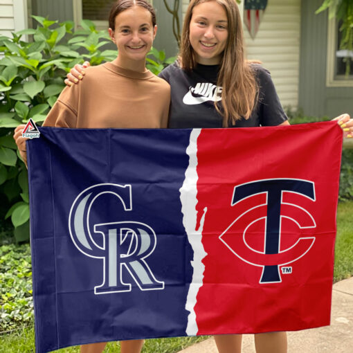 Rockies vs Twins House Divided Flag, MLB House Divided Flag