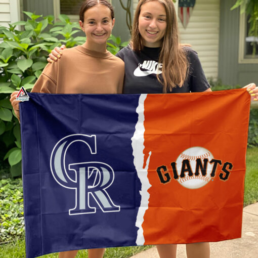 Rockies vs Giants House Divided Flag, MLB House Divided Flag