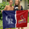 Rockies vs Cardinals House Divided Flag, MLB House Divided Flag