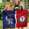 Rockies vs Rangers House Divided Flag, MLB House Divided Flag