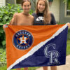 Astros vs Rockies House Divided Flag, MLB House Divided Flag