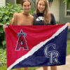 Angels vs Rockies House Divided Flag, MLB House Divided Flag
