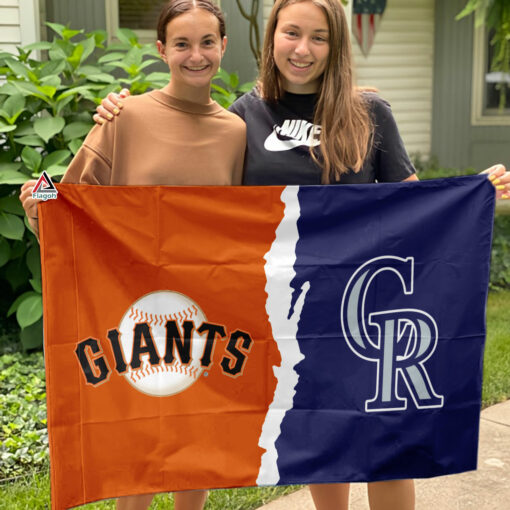 Giants vs Rockies House Divided Flag, MLB House Divided Flag