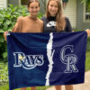 Rays vs Rockies House Divided Flag, MLB House Divided Flag