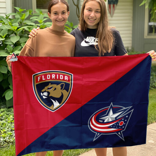 Panthers vs Blue Jackets House Divided Flag, NHL House Divided Flag