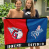 Guardians vs Dodgers House Divided Flag, MLB House Divided Flag