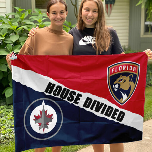 Panthers vs Jets House Divided Flag, NHL House Divided Flag