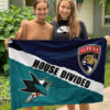 Panthers vs Sharks House Divided Flag, NHL House Divided Flag