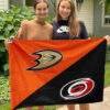 Ducks vs Hurricanes House Divided Flag, NHL House Divided Flag