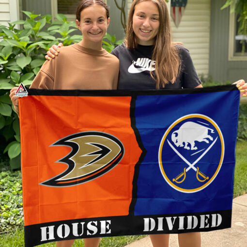 Ducks vs Sabres House Divided Flag, NHL House Divided Flag