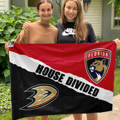 Ducks vs Panthers House Divided Flag, NHL House Divided Flag