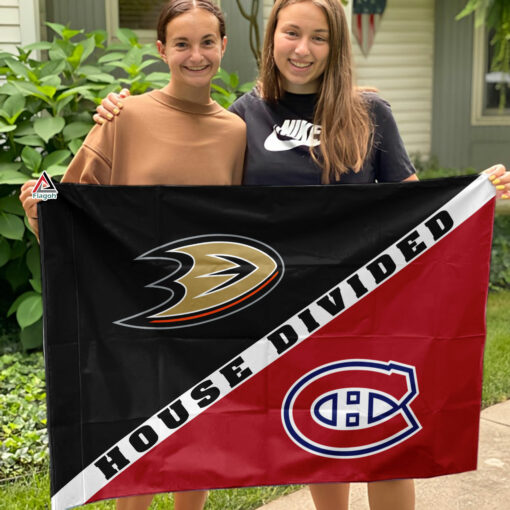 Ducks vs Canadiens House Divided Flag, NHL House Divided Flag