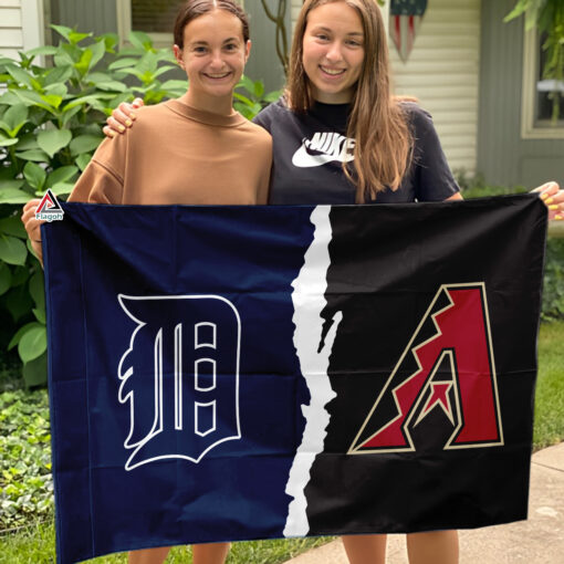 Tigers vs Diamondbacks House Divided Flag, MLB House Divided Flag