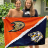 Ducks vs Predators House Divided Flag, NHL House Divided Flag