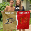 Ducks vs Flames House Divided Flag, NHL House Divided Flag