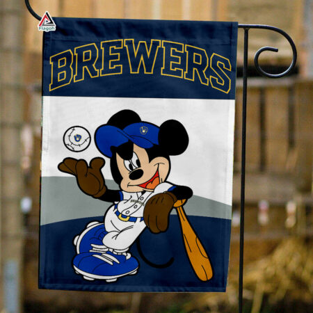 Milwaukee Brewers x Mickey Baseball Flag, MLB Premium Flag