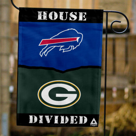 Bills vs Packers House Divided Flag, NFL House Divided Flag