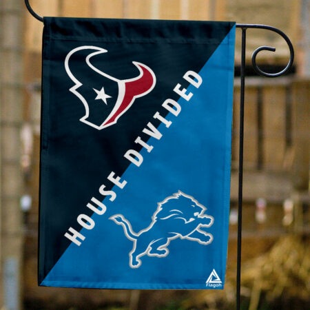 Texans vs Lions House Divided Flag, NFL House Divided Flag
