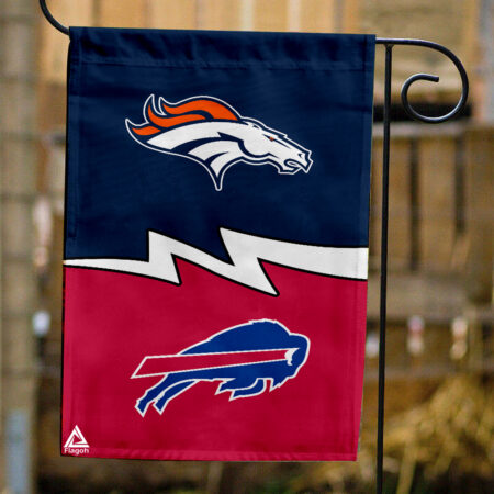 Broncos vs Bills House Divided Flag, NFL House Divided Flag