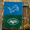Lions vs Jets House Divided Flag, NFL House Divided Flag