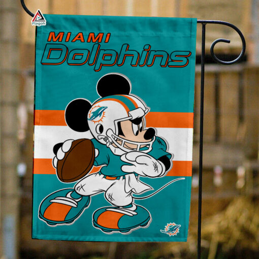 Miami Dolphins x Mickey Football Flag, NFL Premium Flag