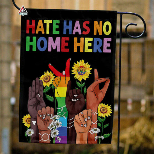 Hate Has No Home Here Flag, Black Lives Matter House Flag, LGBTQ Gifts, Human Rights, LGBT Flag Pride Month