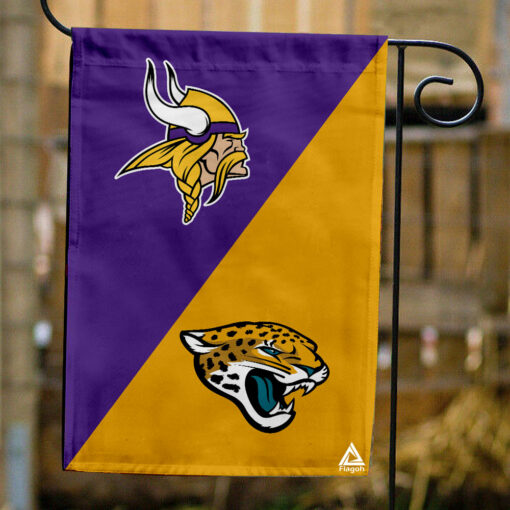 Vikings vs Jaguars House Divided Flag, NFL House Divided Flag
