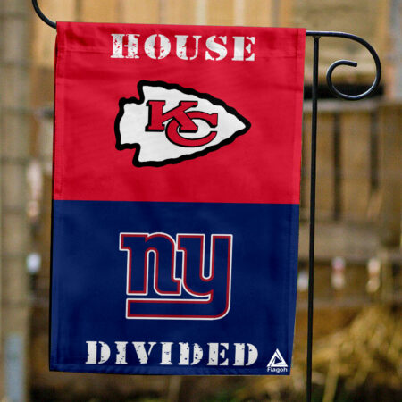 Chiefs vs Giants House Divided Flag, NFL House Divided Flag