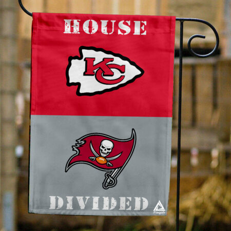Chiefs vs Buccaneers House Divided Flag, NFL House Divided Flag