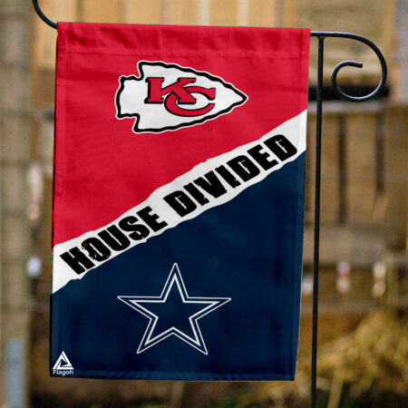 Chiefs vs Cowboys House Divided Flag, NFL House Divided Flag