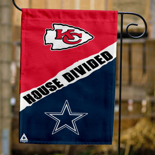 Chiefs vs Cowboys House Divided Flag, NFL House Divided Flag