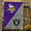 Vikings vs Raiders House Divided Flag, NFL House Divided Flag